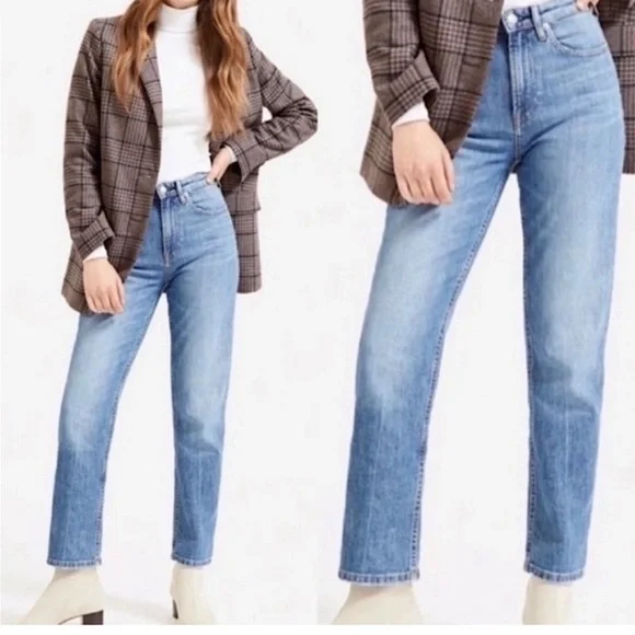 Everlane High Rise Straight Jeans Size 30 Ankle denim pants high waist - Picture 3 of 9
